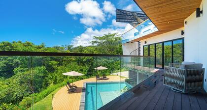 New Luxury Architectural Jungle Villa -Pool, Rooftop & Ocean Views Near Uvita
