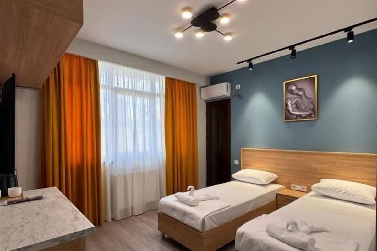 Habitación clásica con 2 camas individuales, vista al patio | Escritorio, espacio para trabajar con laptop y wifi gratis