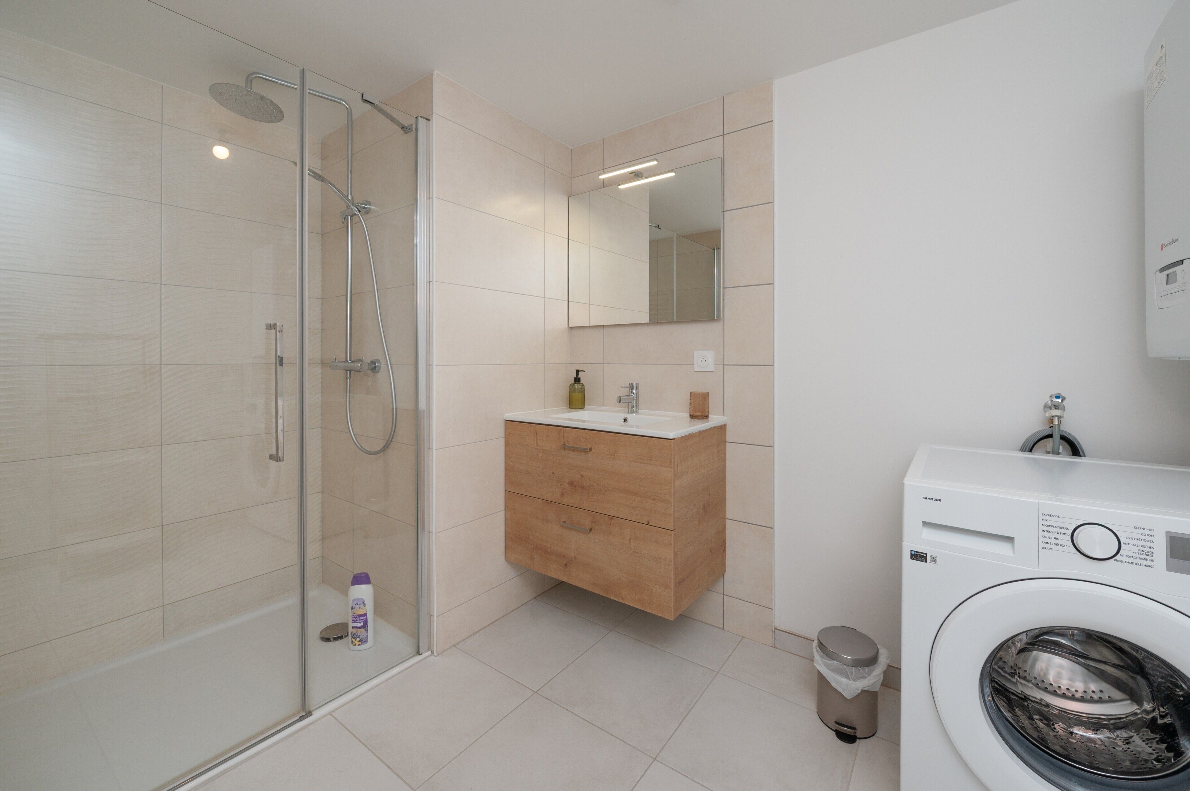 Shower, hair dryer