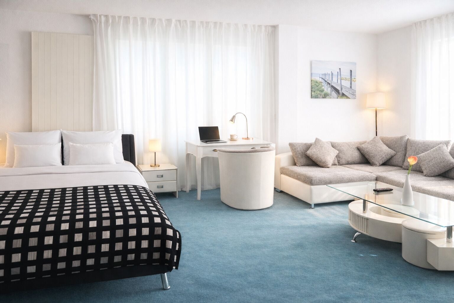 Deluxe Apartment, Resort View | Desk, laptop workspace, blackout drapes, soundproofing