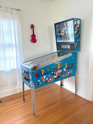 Games room - Guess House: 4BR Farmhouse near Duke and Downtown with Fire Pit and Backyard! (Durham)