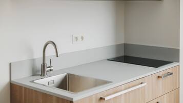 Monolocale Deluxe, 1 letto king con divano letto, angolo cottura | Angolo cottura privato