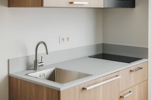 Studio – deluxe, 1 kingsize-seng med sovesofa, tekjøkken | Eget tekjøkken