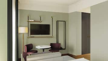 Cofres nos quartos, cortinas blackout, ferros/tábuas de passar roupa