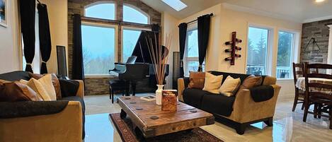 Télévision, cheminée, jeux vidéo, livres