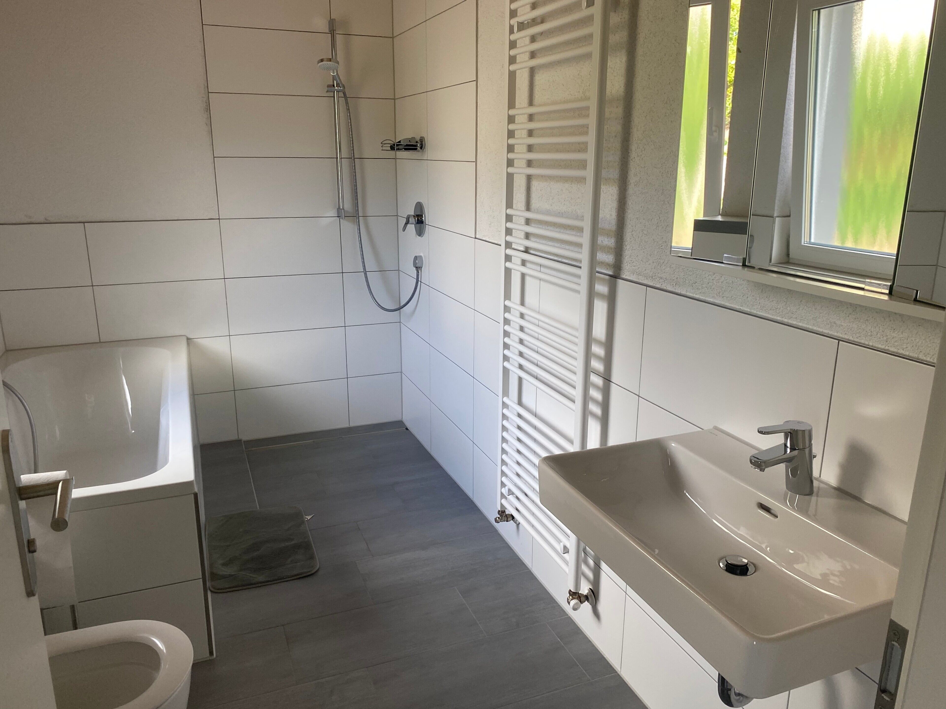Dusche, Haartrockner, Handtücher