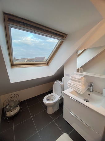 Shower, hair dryer, towels, soap. All accommodations within 24 hours