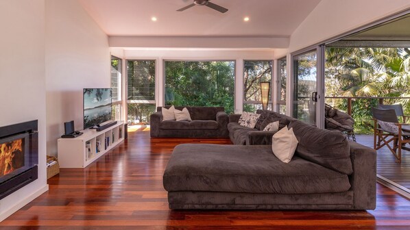 Televisión, chimenea