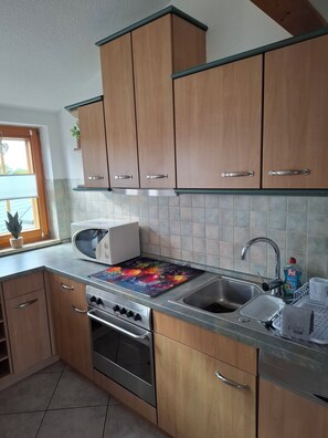 Microwave, stovetop, dishwasher, paper towels - Vacation apartment Am Ranis (Oederan)