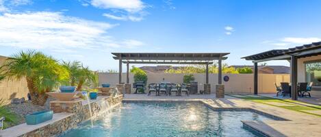Outdoor pool, a heated pool