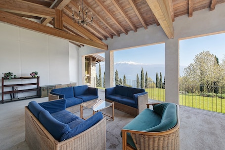 Terrace/patio. Villa 'Agriturismo Casa Del Castagneto' with Lake View, Private Terrace & Wi-Fi