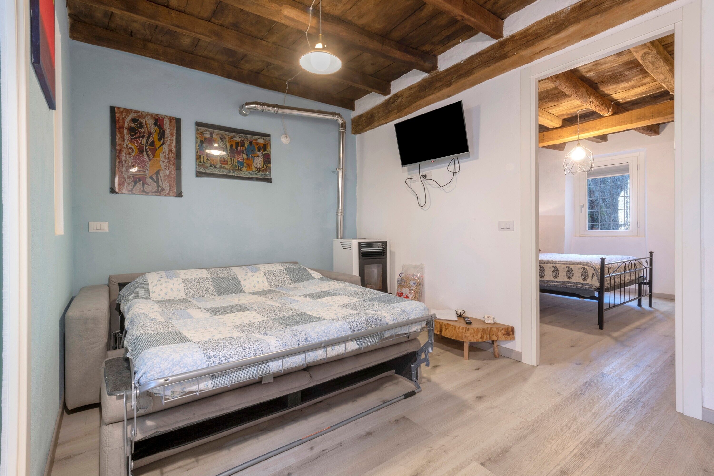 1 habitación y ropa de cama 