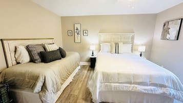 2 bedrooms, desk, iron/ironing board, travel crib