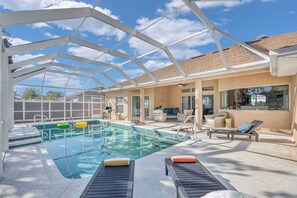 Outdoor pool - Modern Palm Coast Pool Home, Game Rooms, Workspace & Near Beach (Palm Coast)