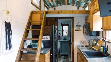 Microondas y placa de cocina