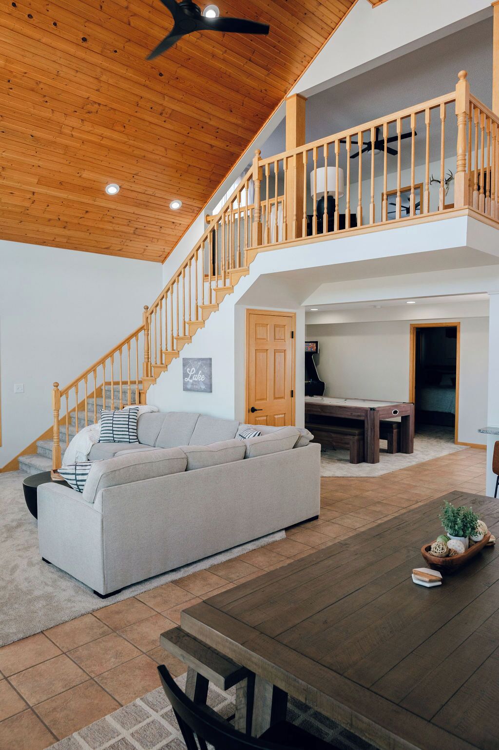 Smart TV, fireplace, video games, ping pong