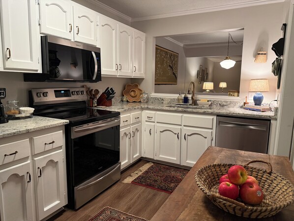 Microwave, oven, stovetop, dishwasher