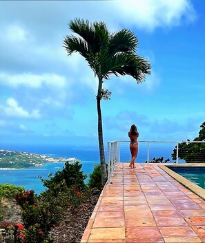 Outdoor pool - Sun Mountain Crest Villa is up the mountain with ocean view & centrally located. (St Thomas)