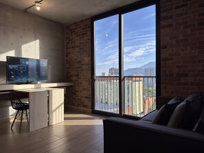 TV, fireplace, offices