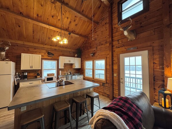 Fridge, microwave, oven, stovetop - Big Moose Lodge Unit 1 Top Unit (Montgomery)