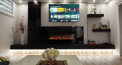 Executive 3BR Suite with upgrades and a separate entrance. Sleeps 8. Well-stocked, high-end kitchen. Pet friendly.