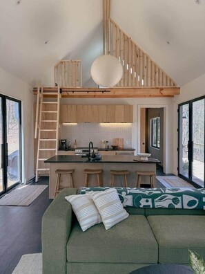 TV, fireplace - Modern Hideaway Retreat w Sauna (Gilmer County)