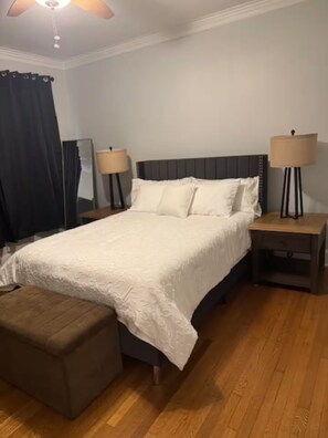 2 bedrooms, iron/ironing board, WiFi, bed sheets
