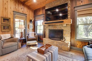TV, fireplace, ping pong - Walk to White River: Cozy Escape w/ Screened Porch (Cotter)
