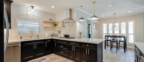 Microwave, oven, stovetop, dishwasher