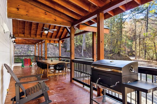 Riverfront Home with Game Room, PlaySet, Hot Tub,  Fenced Yard, 10 Mins to Town