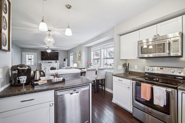 Microwave, oven, stovetop, dishwasher