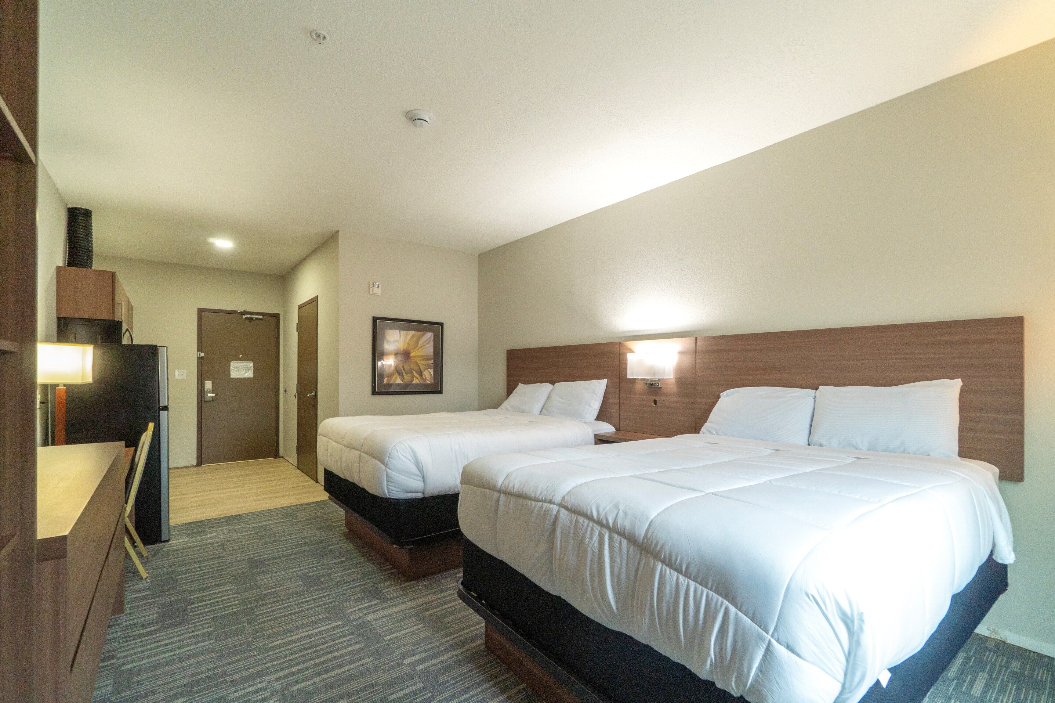 Room, 2 Queen Beds, Non Smoking | Desk, iron/ironing board, free WiFi, bed sheets