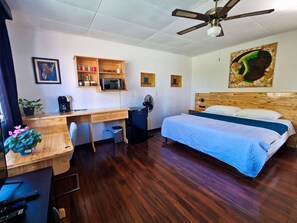 Desk, WiFi, bed sheets