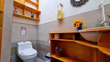 Shower, bidet, towels