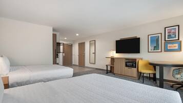 Room, 2 Queen Beds, Accessible, Bathtub | Desk, laptop workspace, blackout drapes, iron/ironing board