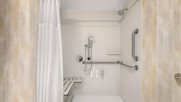 Room, 1 King Bed, Accessible (Roll-In Shower) | Bathroom shower