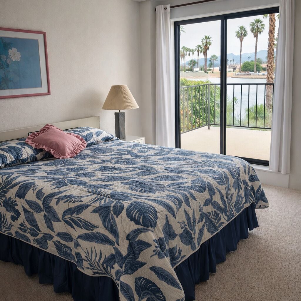 2 makuuhuonetta, tallelokero huoneessa, silitysrauta/-lauta