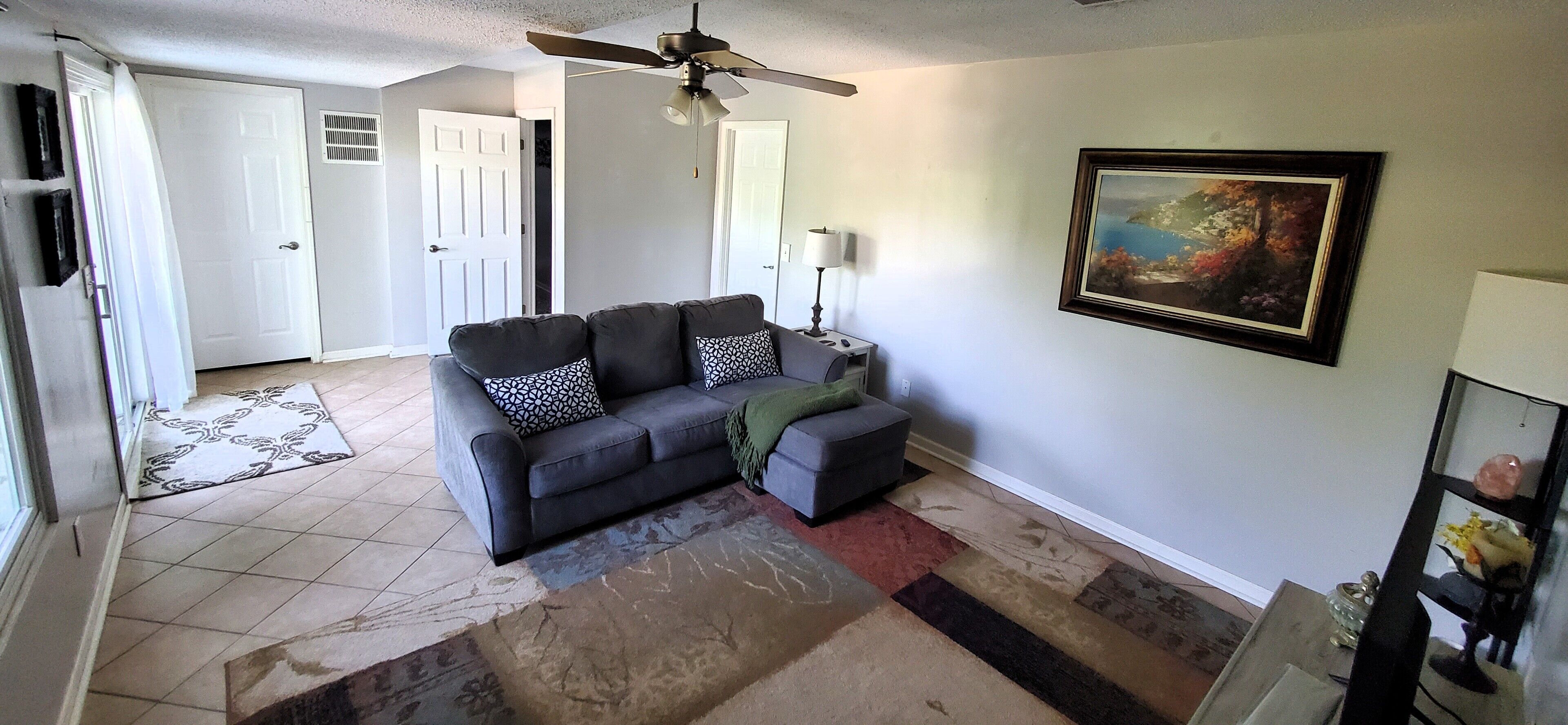 Smart TV, fireplace, computer monitors