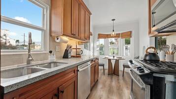 Microwave, oven, stovetop, dishwasher