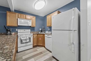 Microwave, stovetop, dishwasher, toaster