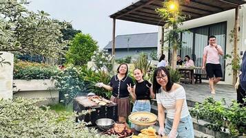Outdoor banquet area