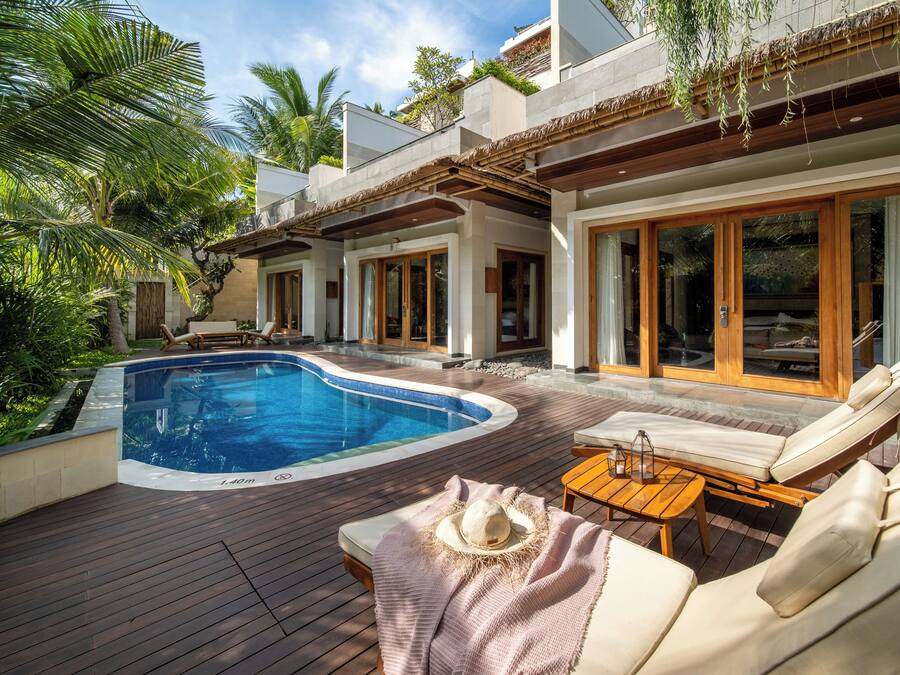 Quarto casal, 1 cama King, vista para a piscina | Vista do quarto