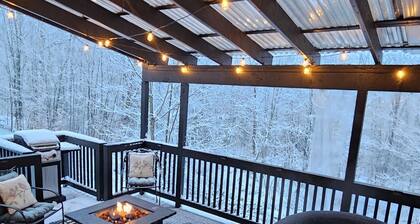Cozy Winter Cabin • Wood Stove • Mountain View