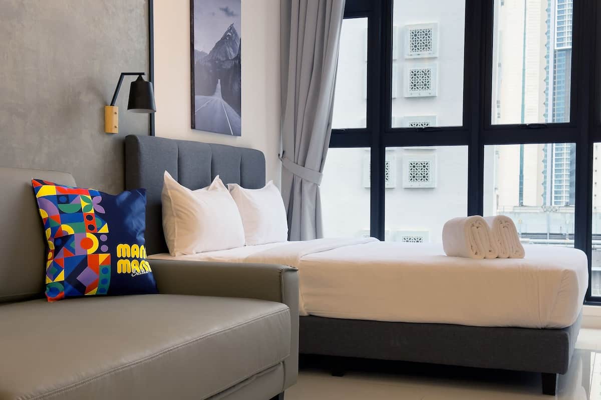 Studio | Fer et planche Ă repasser, accĂšs au Wi-Fi (inclus), literie fournie