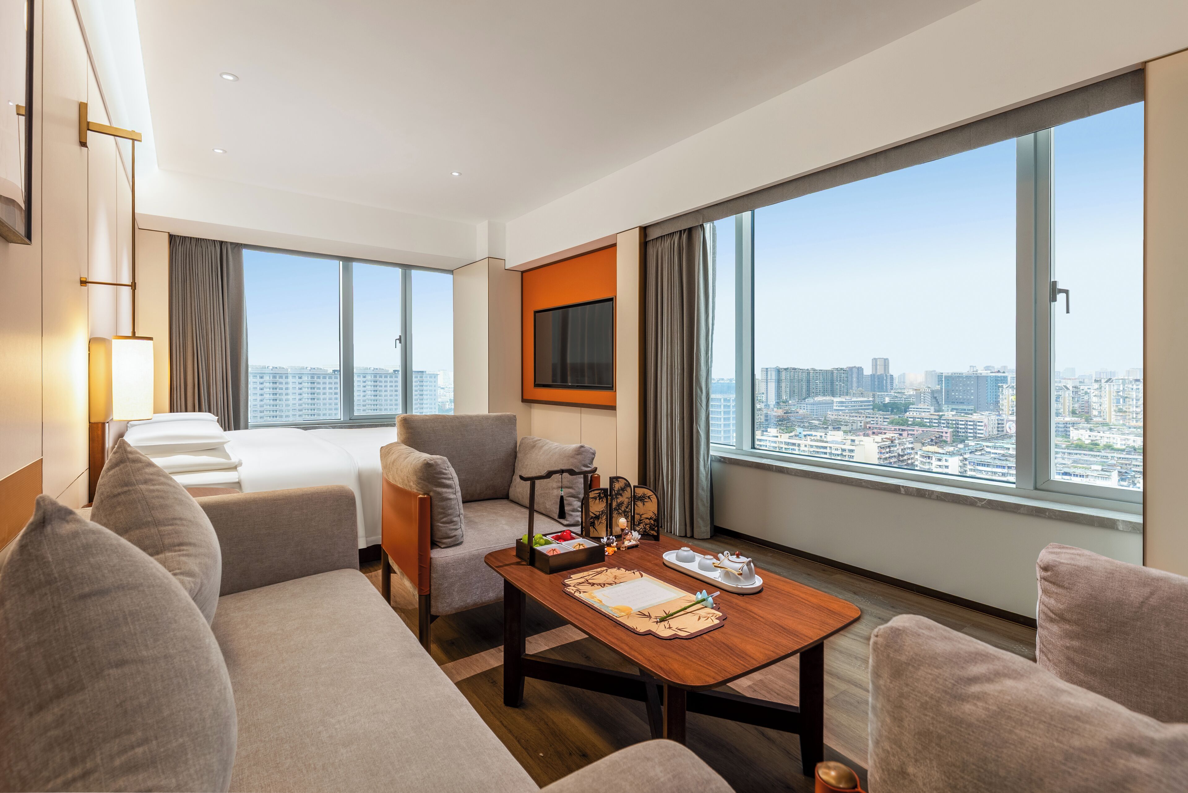 Panoramic Room, City View | Laptop workspace, blackout curtains, soundproofing, iron/ironing board