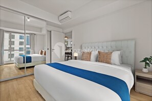 公寓, 2 間臥室, 城市景觀 | 書桌、筆電工作空間、熨斗/熨衣板、免費無線上網