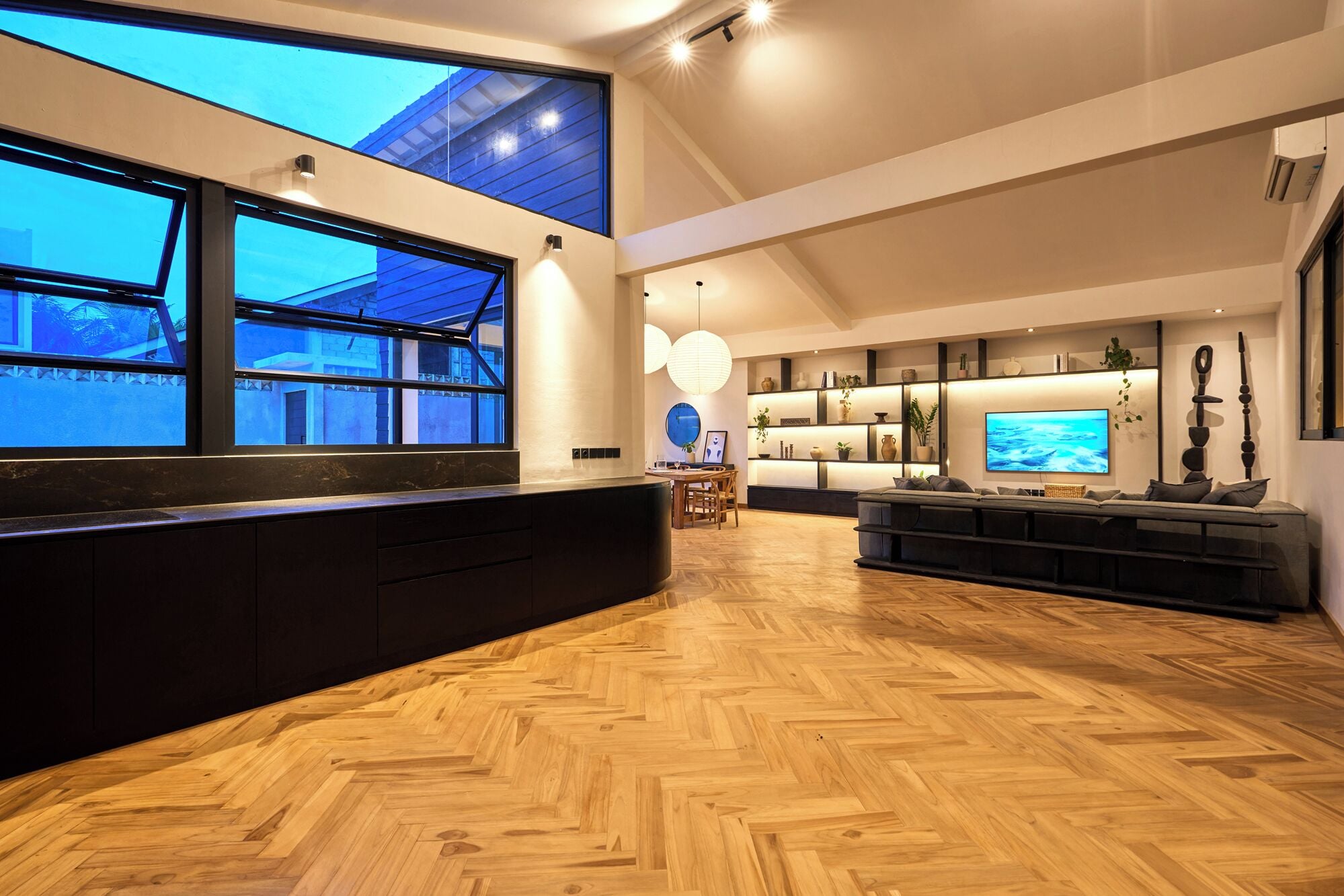 Villa | Living area | 32-inch Smart TV with digital channels