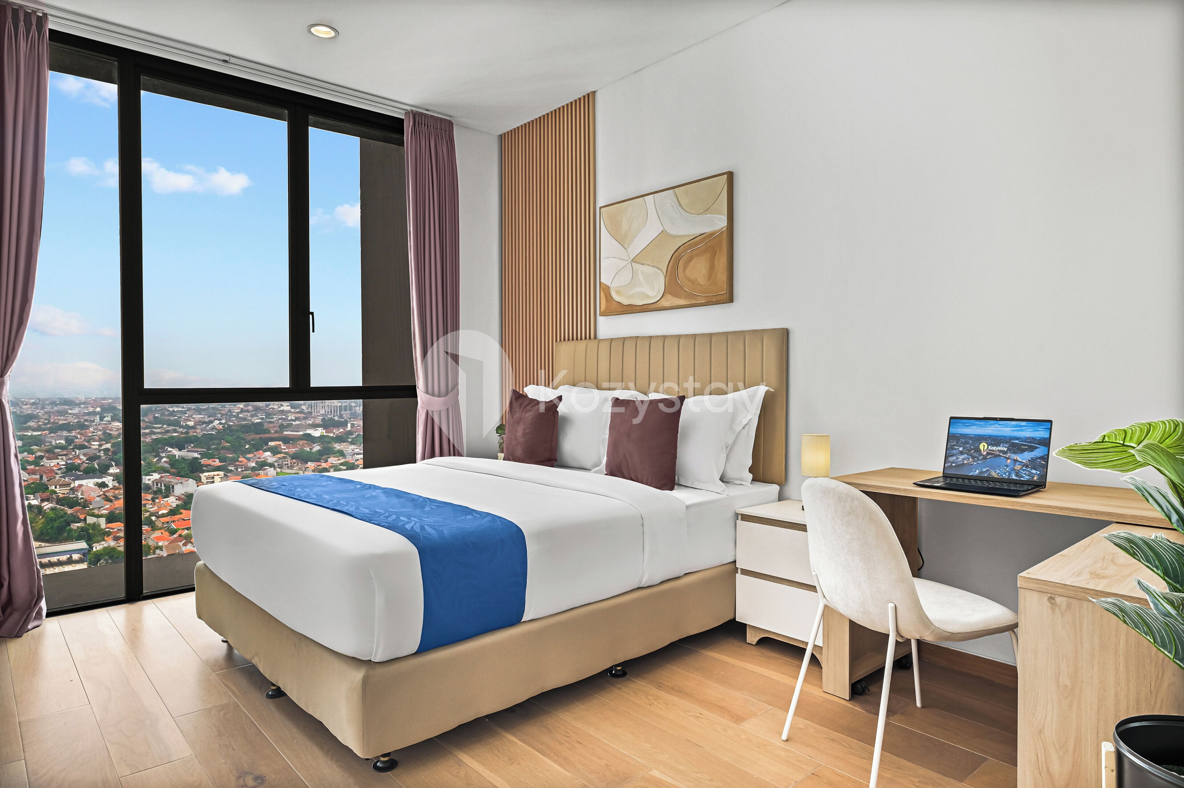 Apartment, 2 Bedrooms, City View | Desk, laptop workspace, iron/ironing board, free WiFi