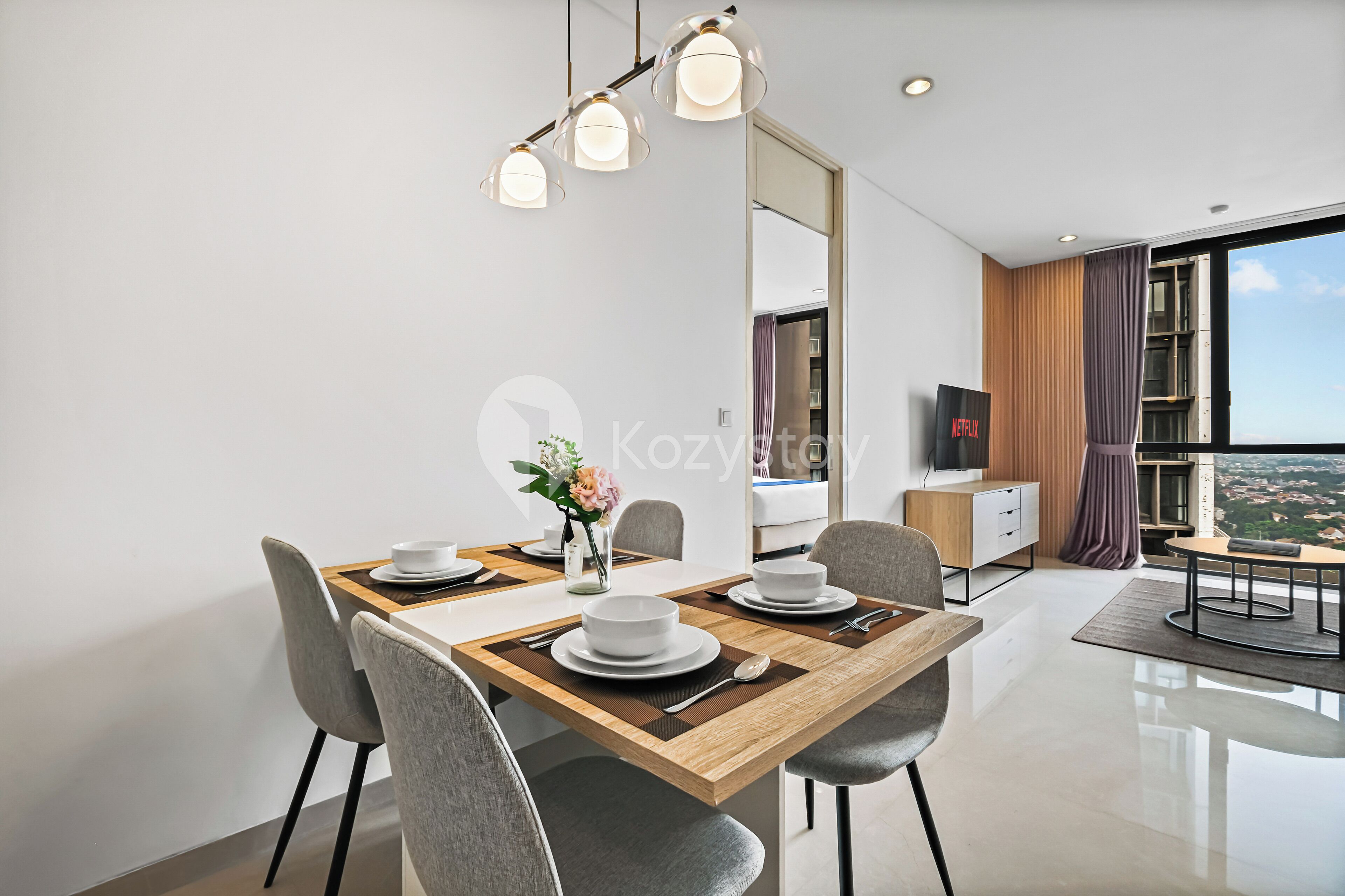 Apartment, 2 Bedrooms, City View | Dining room
