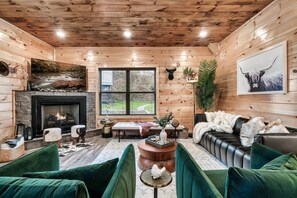 Smart TV, fireplace, video games, table football